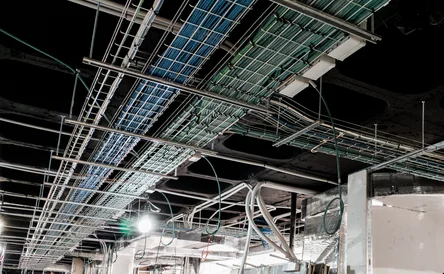 electric trays for electrical and data cabling on site