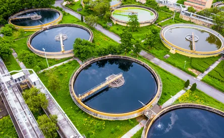 Sewage treatment plant - aerial view