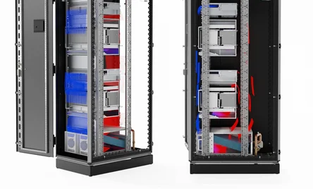 Electronics Cabinet with MTCA, Rack cooling distribution