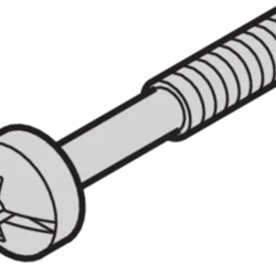 Collar Panhead Screw, Cross Recess/Slotted, M2.5 x 12.3 mm, Stainless Steel; 100 pieces
