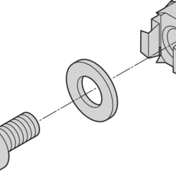 19" Assembly Kit M6, Screw, Washer, Nut; 8 pieces