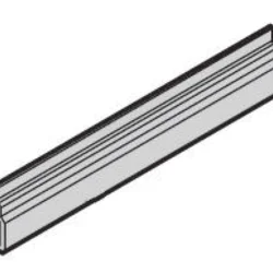Guide Rail Multi Piece, Mid-Piece, Plastic Extrusion, 160 mm, 2 mm Groove Width, Grey, 10 Pieces