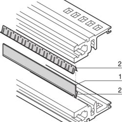 EMC Shielding Kit, Between Horizontal Rails, Stainless Steel, 20 HP