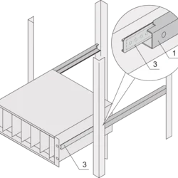 C-Profile Adaptor for Subracks Assembled into Cabinets, 235 mm