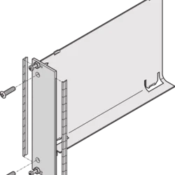 Air Baffle, Front Panel, Refrofit Shielding, Steel, 3 U, 8 HP, 220 mm