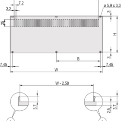 Rear Panel for RatiopacPRO/PropacPRO, Perforated, Retrofit Shielding, Textile, 6 U, 42 HP