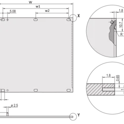 Front Panel, Refrofit Shielding, 3 U, 84 HP, 2.5 mm, Al, Front Anodized, Rear Conductive