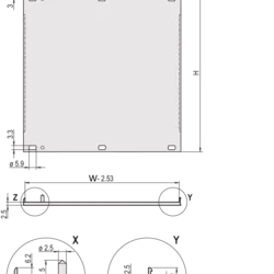 Front Panel, U-profile, Refrofit Shielding, 6 U, 42 HP, 2.5 mm, Al, Front Anodized, Rear Conductive