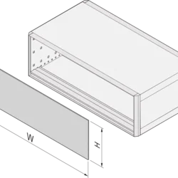RatiopacPRO EMC Front Panel, Slotted, Shielded, 3 U, 42 HP, 2.5 mm, Al, Front Anodized, Rear Conductive