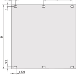 Front Panel, Unshielded, 6 U, 84 HP, 2.5 mm, Al, Front Anodized, Rear Conductive