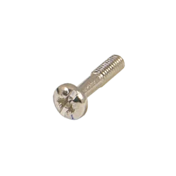 Collar Panhead Screw, Cross Recess/Slotted, M2.5 x 12.3 mm, Steel, Nickel Plated; 100 pieces