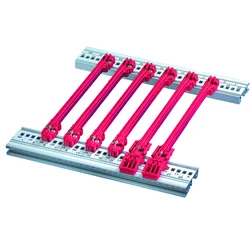 Guide Rail Accessory Type, Plastic, 100 mm, 2 mm Groove Width, Red