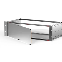 Front Panel, Shielded, Side Hinged, 3 U, 84 HP, 2.5 mm, Al, Front Anodized, Rear Conductive