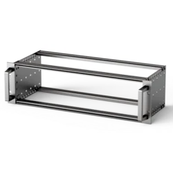 EuropacPRO 19" Subrack Kit for Backplane, Heavy, Retrofit Shielding, With Front Handle, 3 U, 175 mm