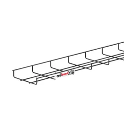 PEMSA-Gitterrinne, schwarz, Kohlenstoffstahl, PC, 3.000 mm x 35 mm x 200 mm