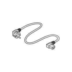Mains Cable, SCHUKO/UTE to IEC C13-Angled, 2.5 m Grey