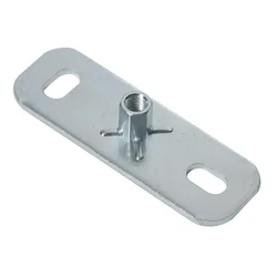 PBF Two Hole Base Plate for Threaded Rod, Steel, EG, M8, M10 Rod, 120 mm