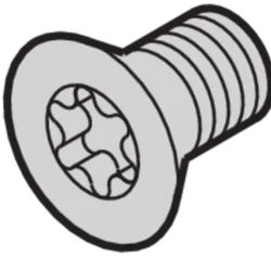 Countersunk Screw, Torx 20, M4 x 14 mm, Steel Zinc Plated; 100 pieces