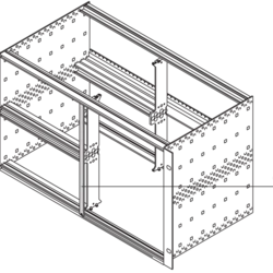 Front Panel Alternative for Combined Mounting, unshielded, 6 U, 2 HP
