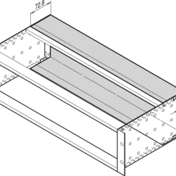 EuropacPRO Rear Hood for Stainless Steel EMC Gasket, 6 U, 84 HP