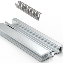 EuropacPRO EMC Shielding Kit, Cover Plate to Horizontal Rail, Stainless Steel, 84 HP, 10 Pieces