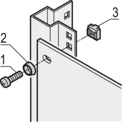 19" Assembly Kit, Screw M6, Washer M6, Nut M6; 4 Pieces