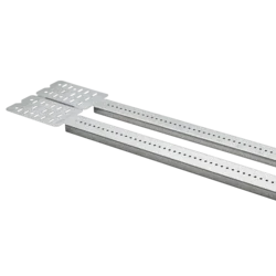 Support boîtier télescopique, embout 400-635 mm, prof. boîtier 38, 54, 63,5 mm