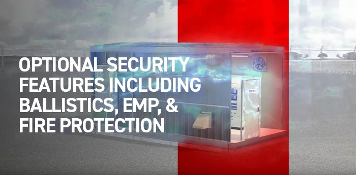 optional security features including ballistics, EMP, & Fire protection