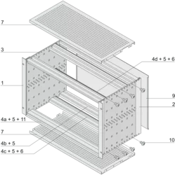 EuropacPRO 19" Subrack Kit for Backplane diagram